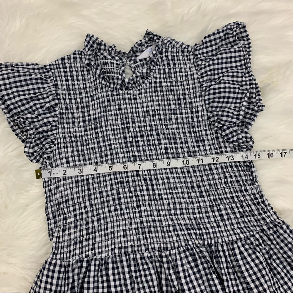 Time and Tru Black and White Plaid Smocked Ruffle Dress - Picture 12 of 15